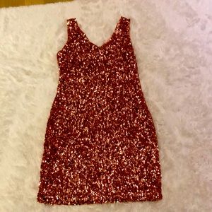 Ladies sequin stretch mini dress. One size.